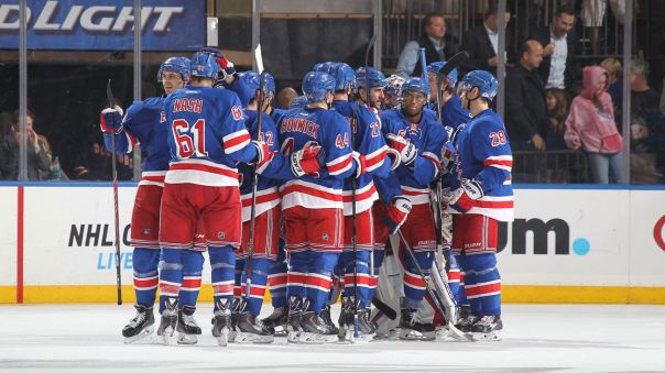 Rangers celebrate a win 10-16