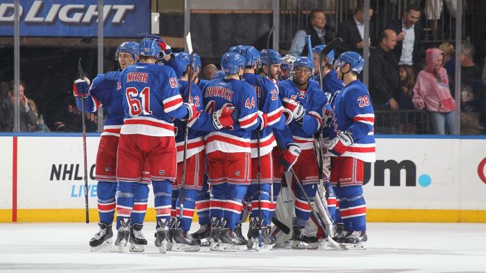 Rangers celebrate a win 10-16
