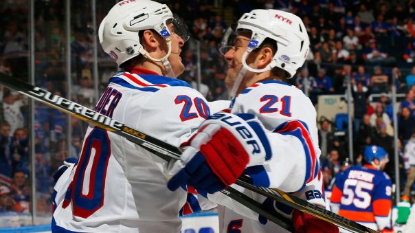 chris kreider and derek stepan celebrate 2-16