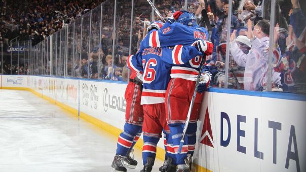 rangers celebrate a goal 4-16