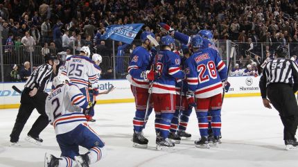 rangers celebrate a win 12-15