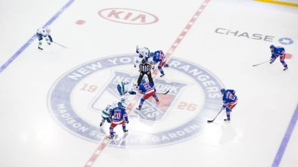 rangers vs canucks opening faceoff 2-19