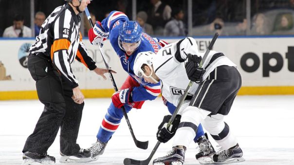 rangers vs kings faceoff 2-12
