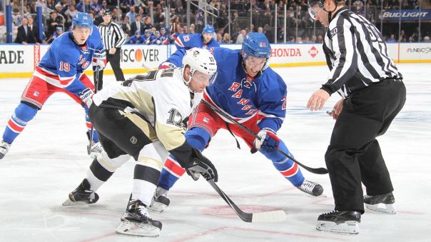 rangers vs penguins game 1 faceoff 4-16