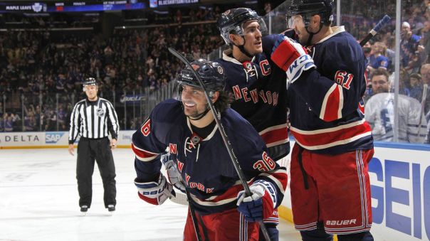 Rangers celebrate a goal (great shot) 10-30